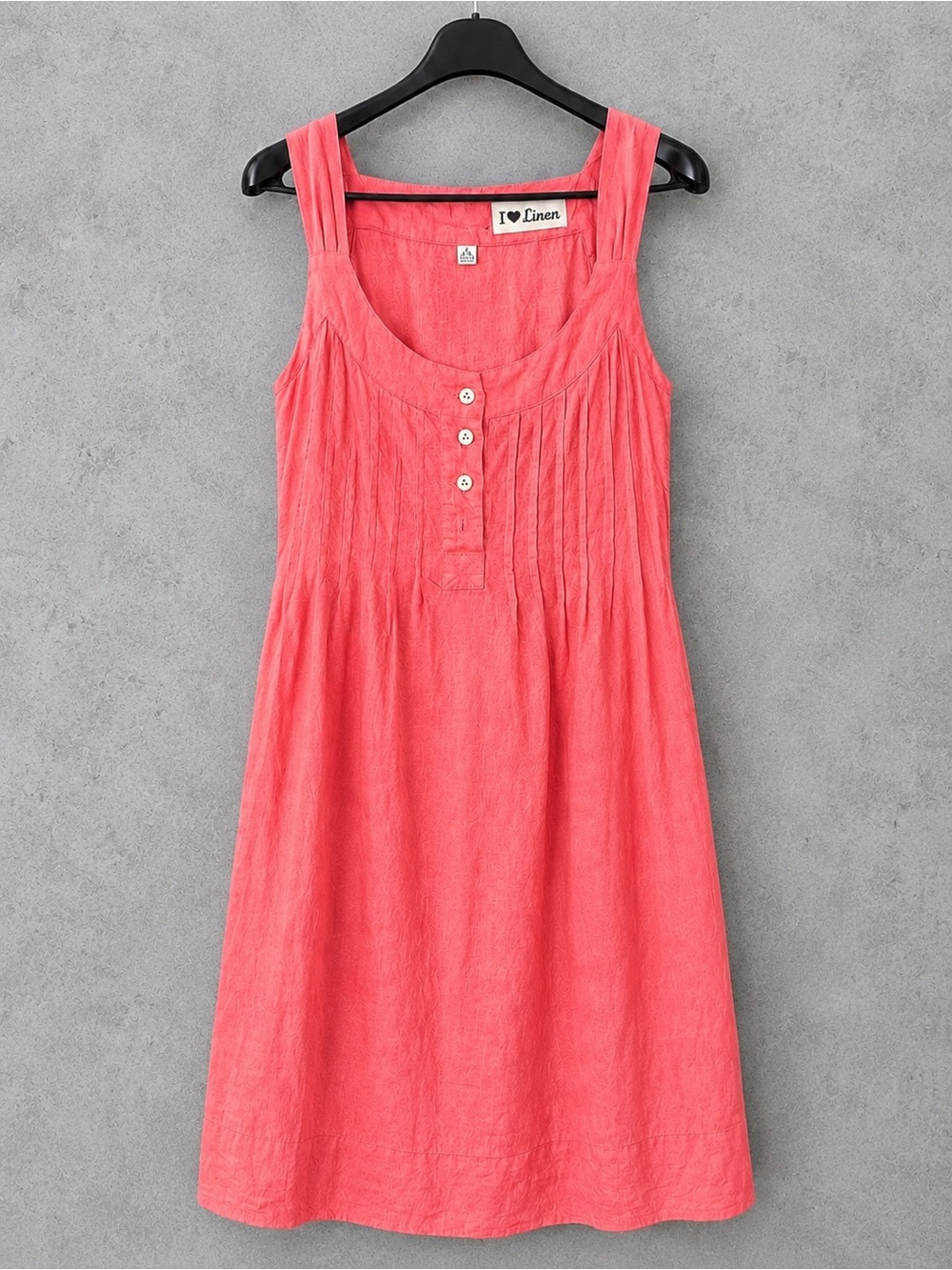 Malvin I ♥ Linen 100% Linen Coral Midi Dress Size 6